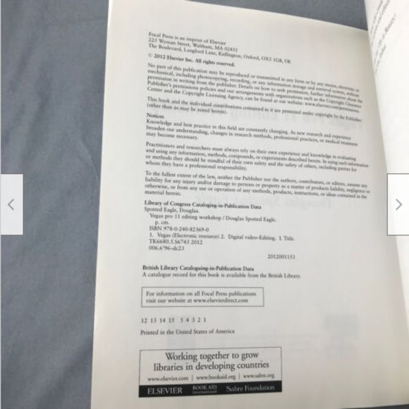 Vegas Pro 11 Editing Workshop Doug Spotted Eagle Manual (no DVD) - Picture 5 of 5